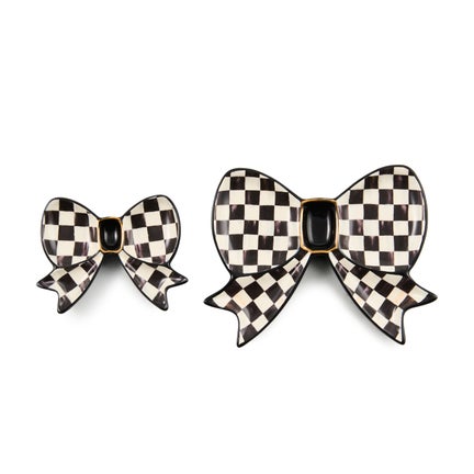 Courtly Check Bow Trinket Dishes, Set of 2