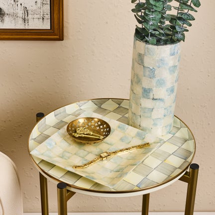 Sky Check Capiz Catchall Tray