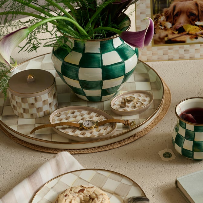 Mocha Check Oval Trinket Dishes, Set of 2 image number 3