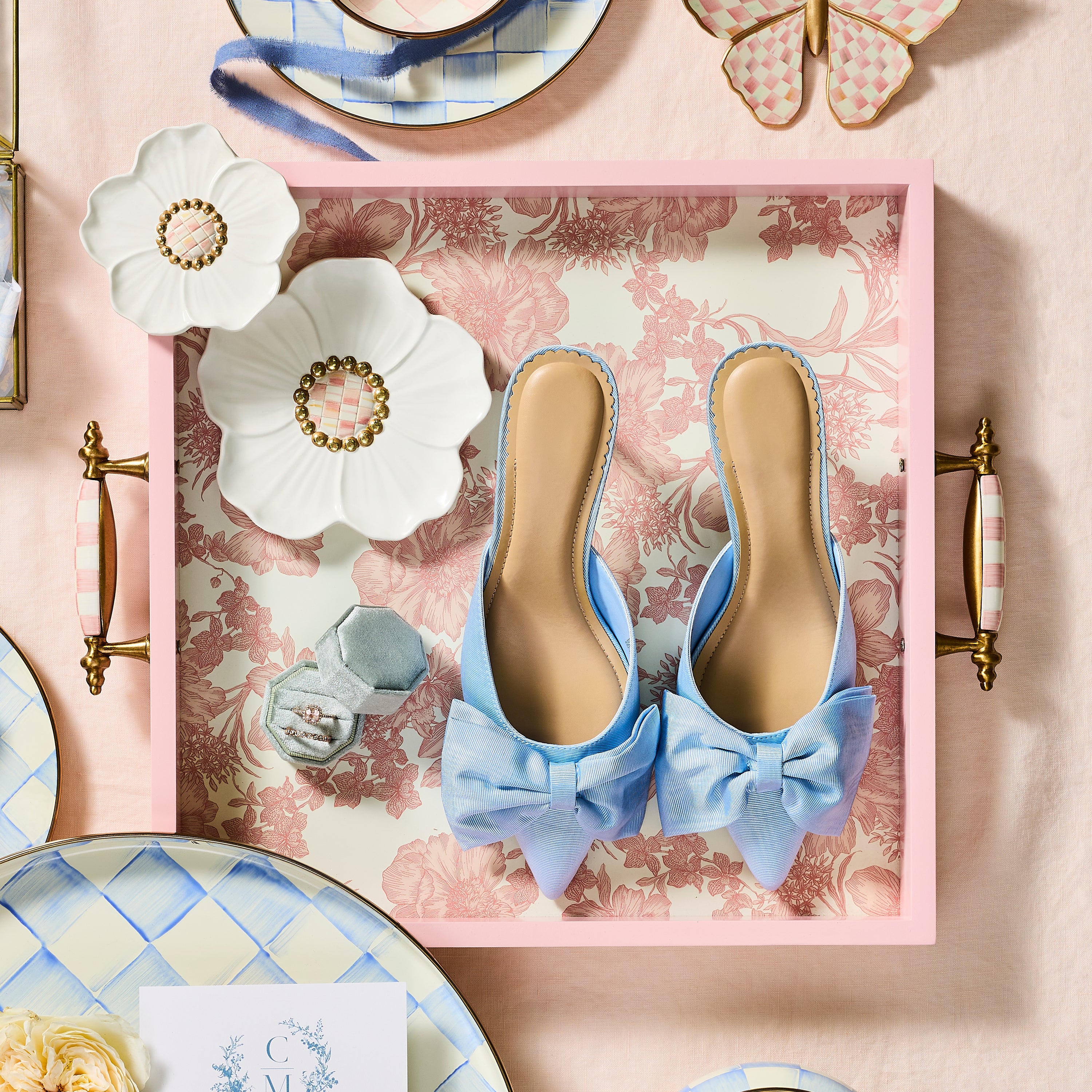 MacKenzie-Childs | Rosy English Garden Serving Tray