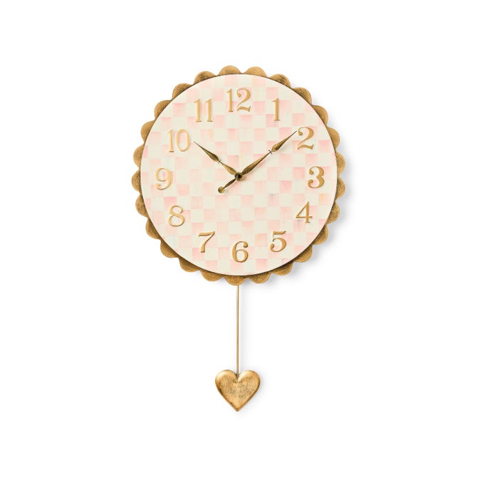 Rosy Check Heart Pendant Clock image number 0