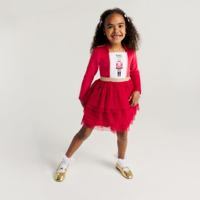 Posh Peanut Nutcrackers Velour Dress image number 1