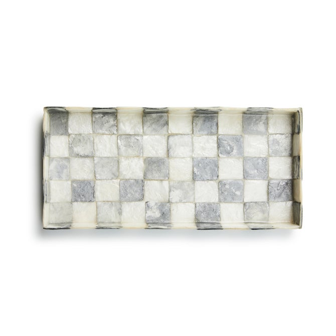 Sterling Check Capiz Vanity Tray image number 2