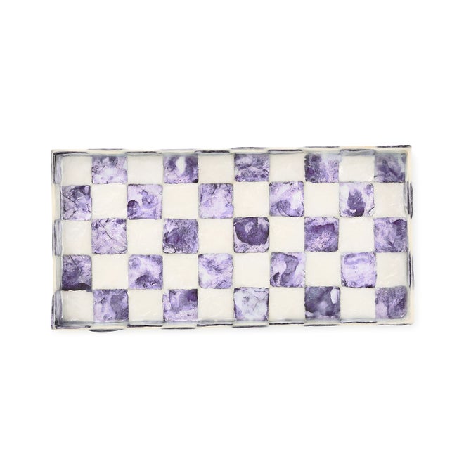 Violet Check Capiz Vanity Tray image number 2