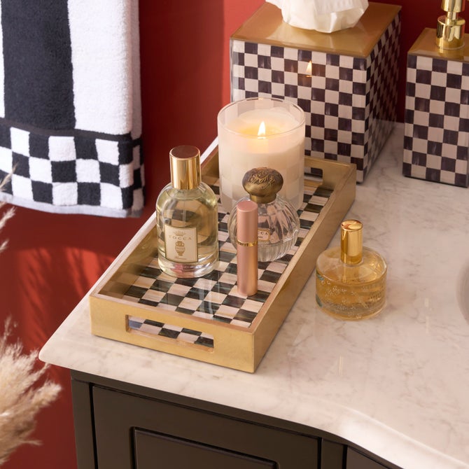 Courtly Check Glass Vanity Tray image number 1