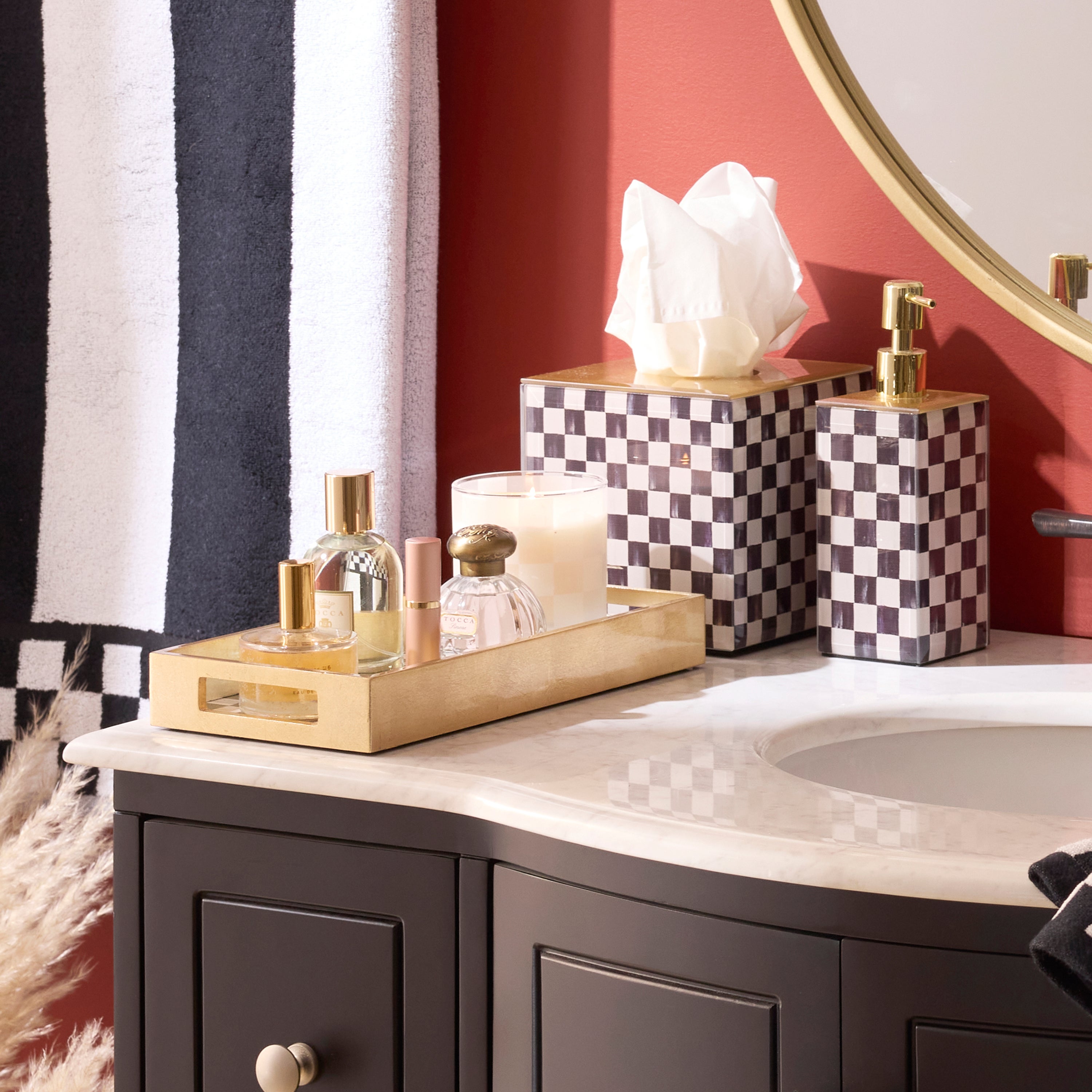 MacKenzie-Childs | Courtly Check Glass Vanity Tray