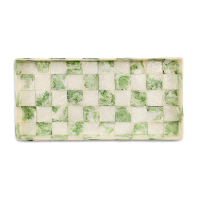 Sage Check Capiz Vanity Tray image number 2