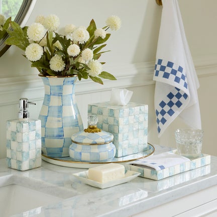 Sky Check Capiz Vanity Tray