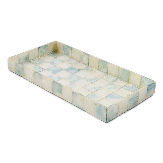 Sky Check Capiz Vanity Tray image number 0