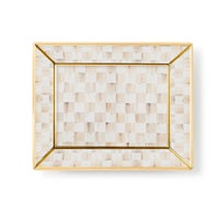 Mocha Check Small Glass Tray