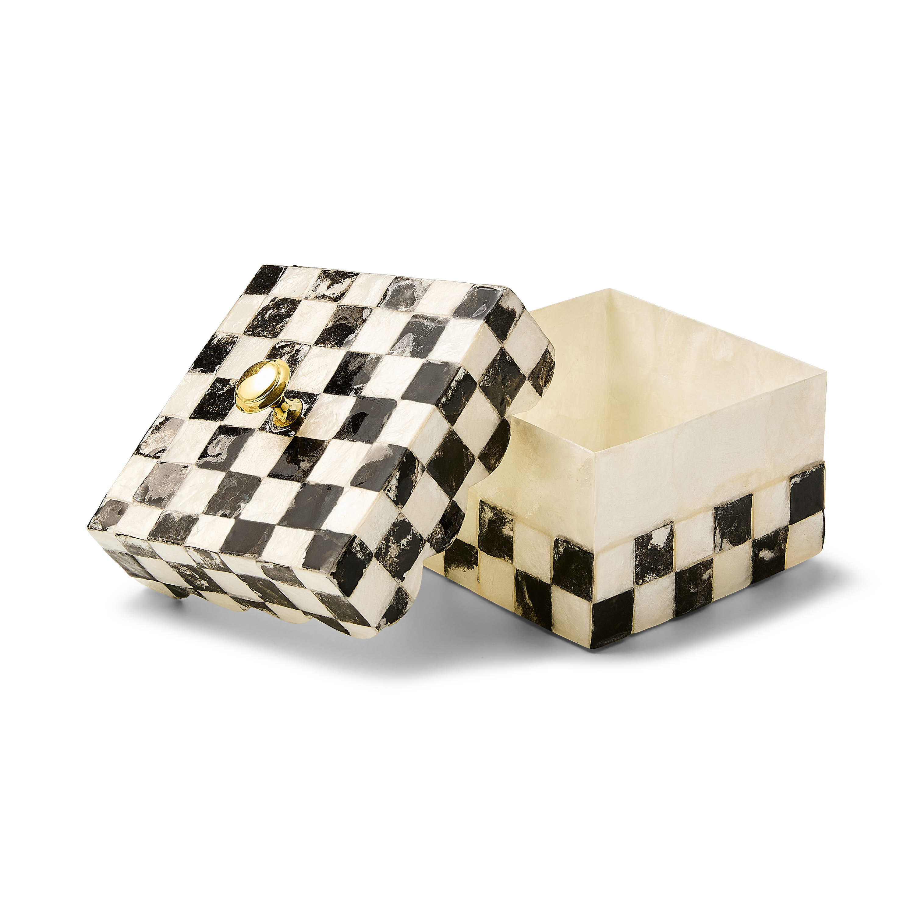 MacKenzie-Childs | Courtly Check Capiz Scalloped Box