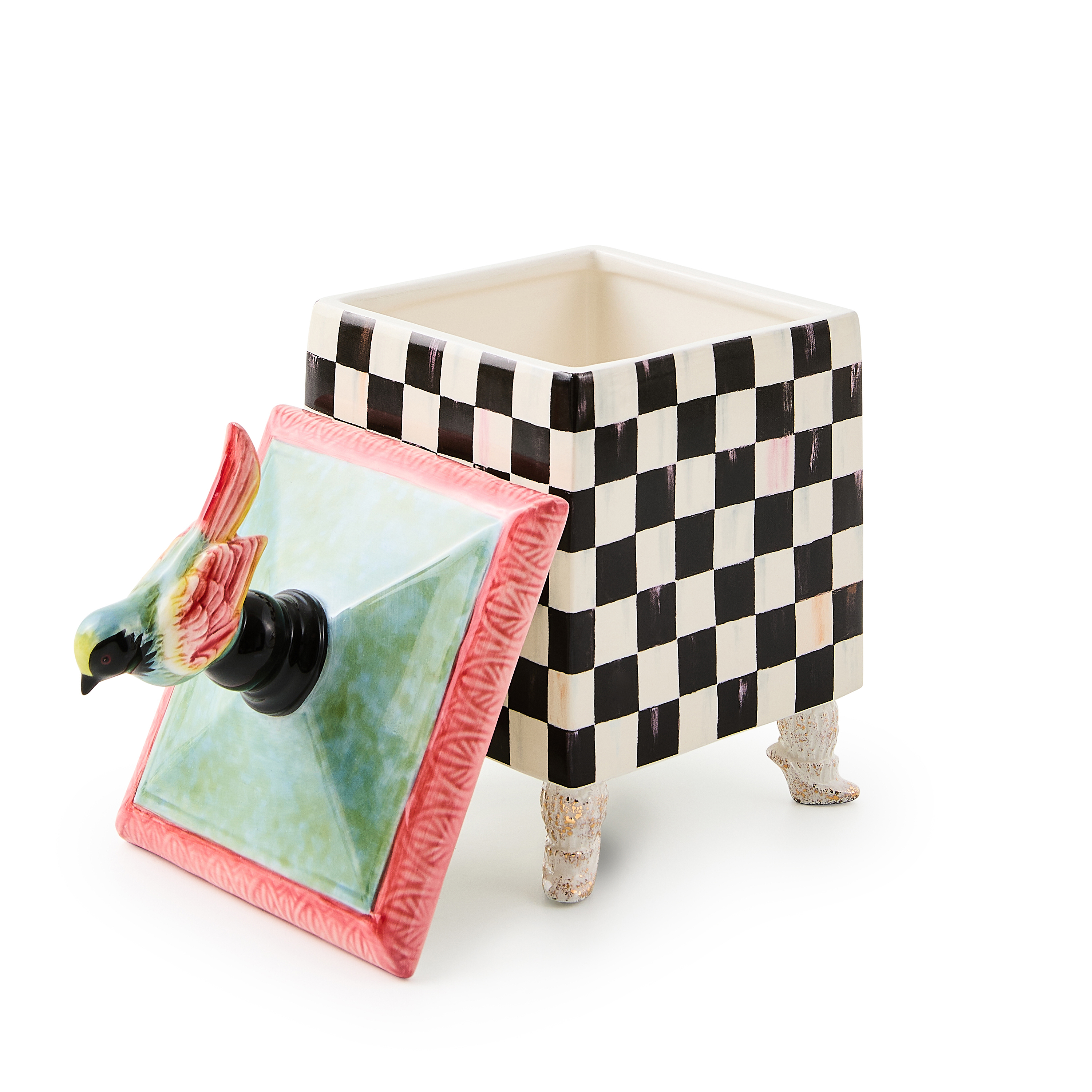 MacKenzie-Childs Courtly Check Birdy Trinket Box - Thumbnail 2
