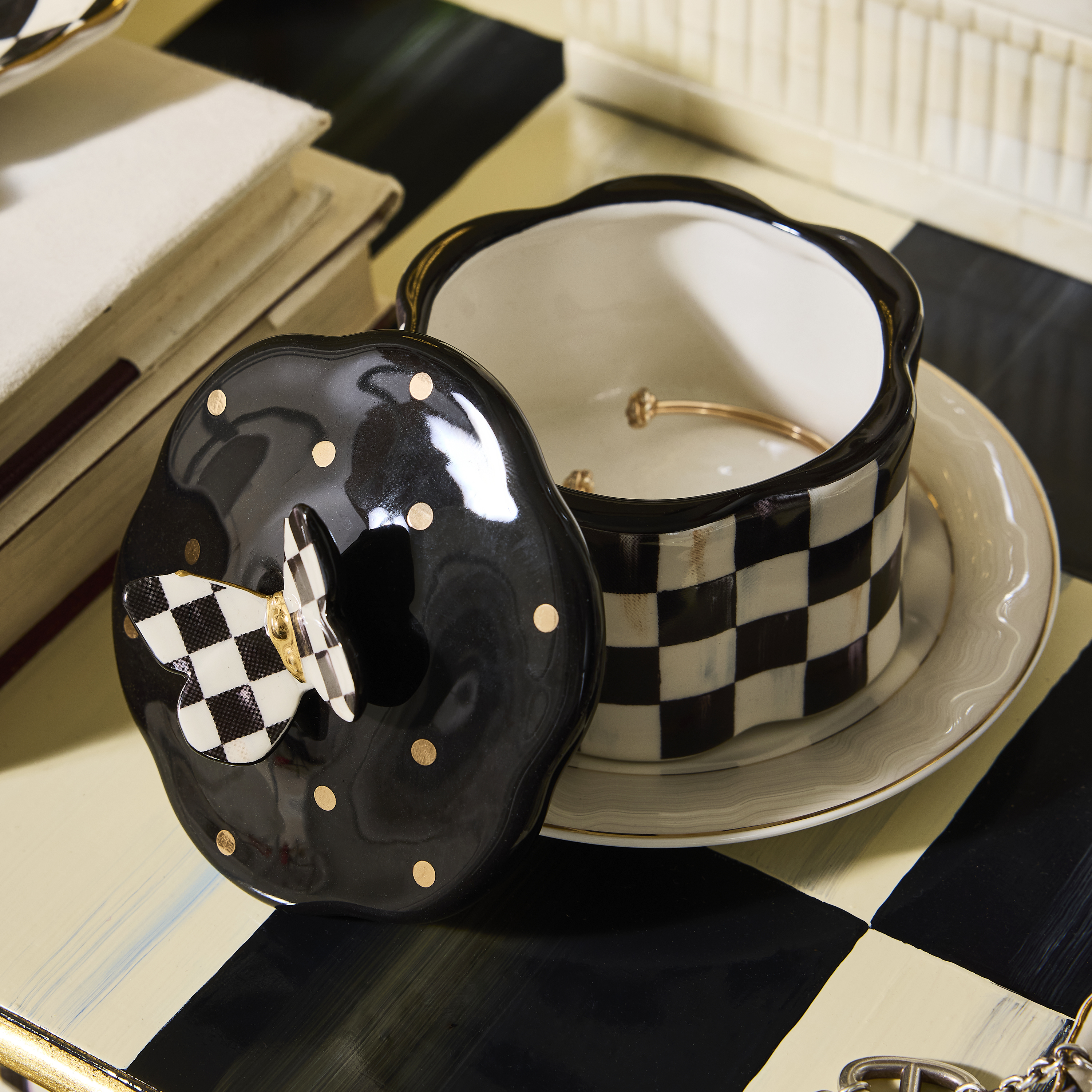 MacKenzie-Childs | Courtly Check Butterfly Trinket Box