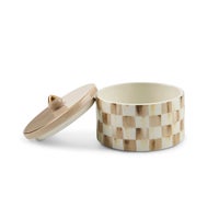Mocha Check Trinket Box