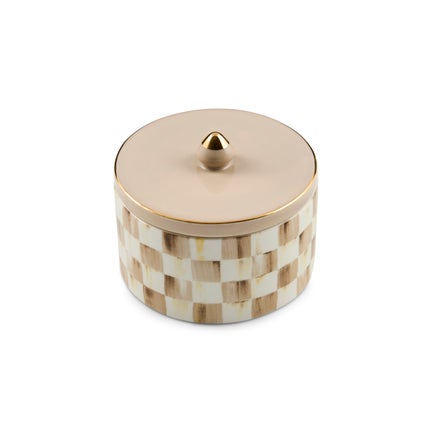 Mocha Check Trinket Box