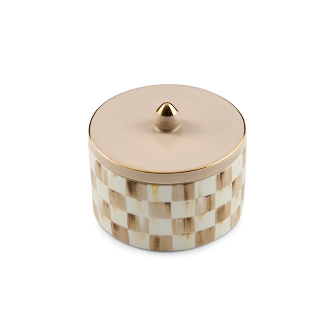Mocha Check Trinket Box image number 0