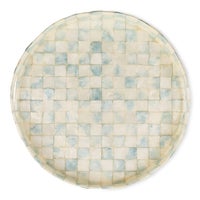 Sky Check Capiz Round Tray
