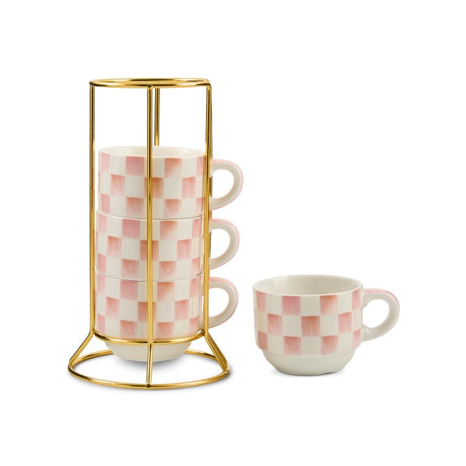 Rosy Check Cappuccino Cup Tower image number 2