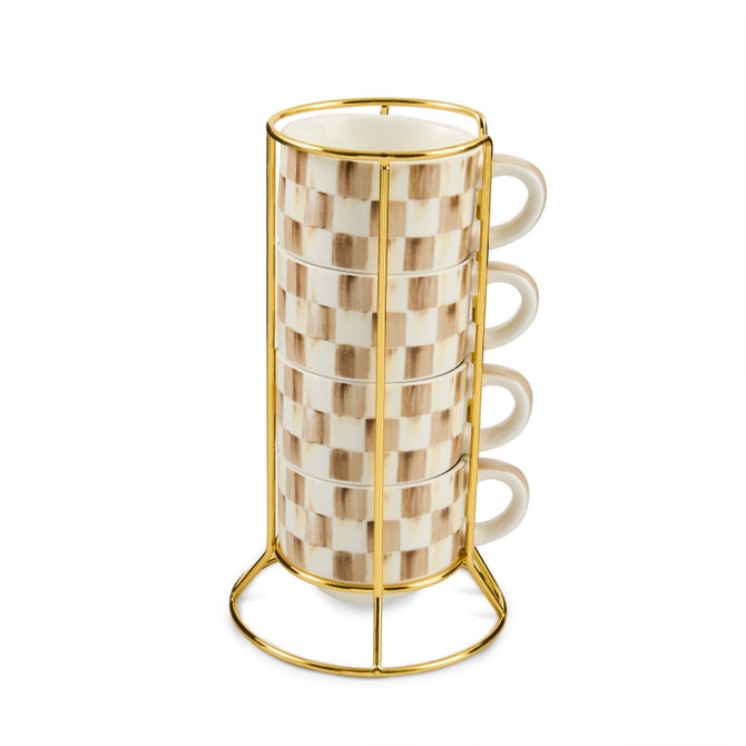 Mocha Check Cappuccino Cup Tower image number 0