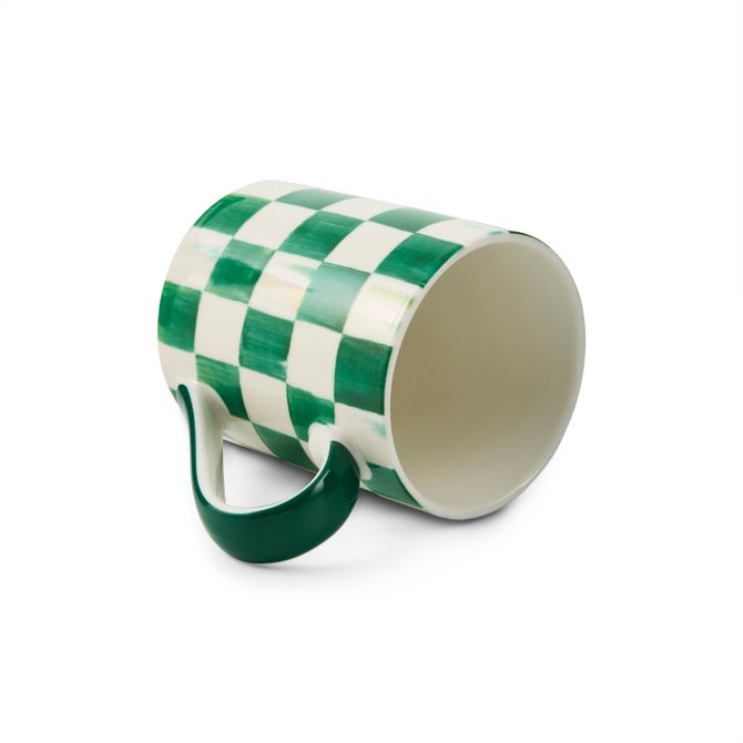Emerald Check Porcelain Mug image number 2