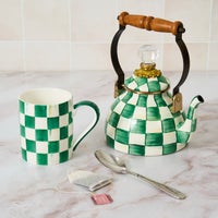 Emerald Check Porcelain Mug