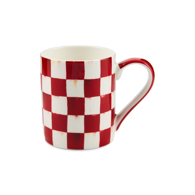 Cherry Check Porcelain Mug image number 0