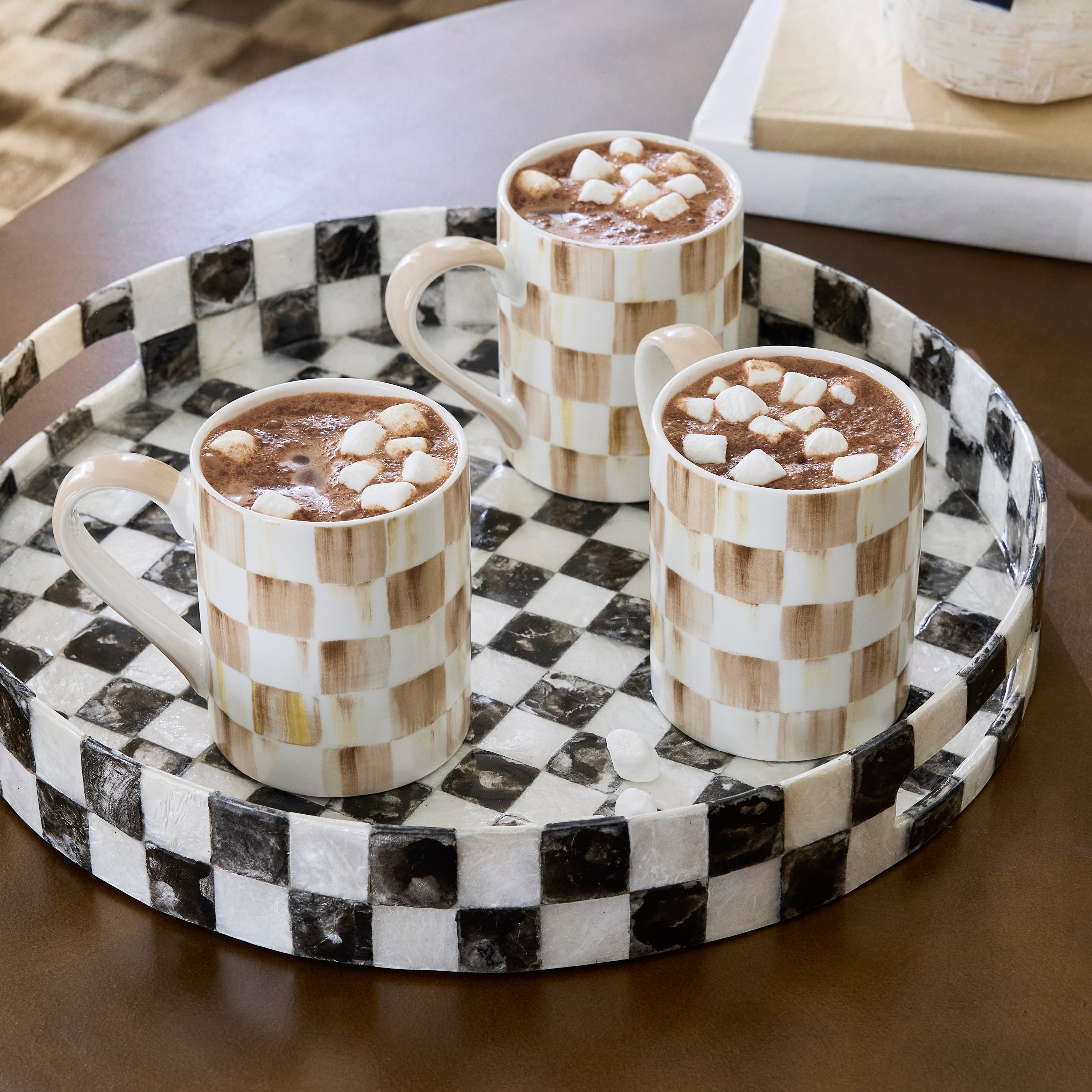 MacKenzie-Childs | Mocha Check Porcelain Mug