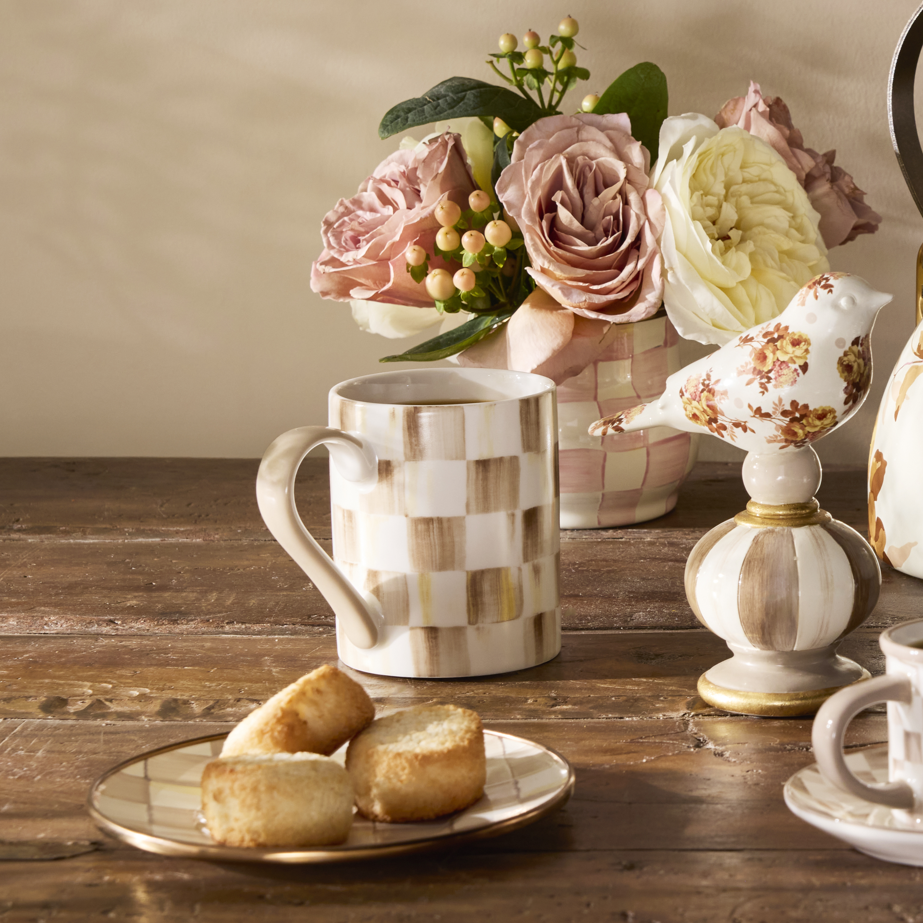 MacKenzie-Childs | Mocha Check Porcelain Mug