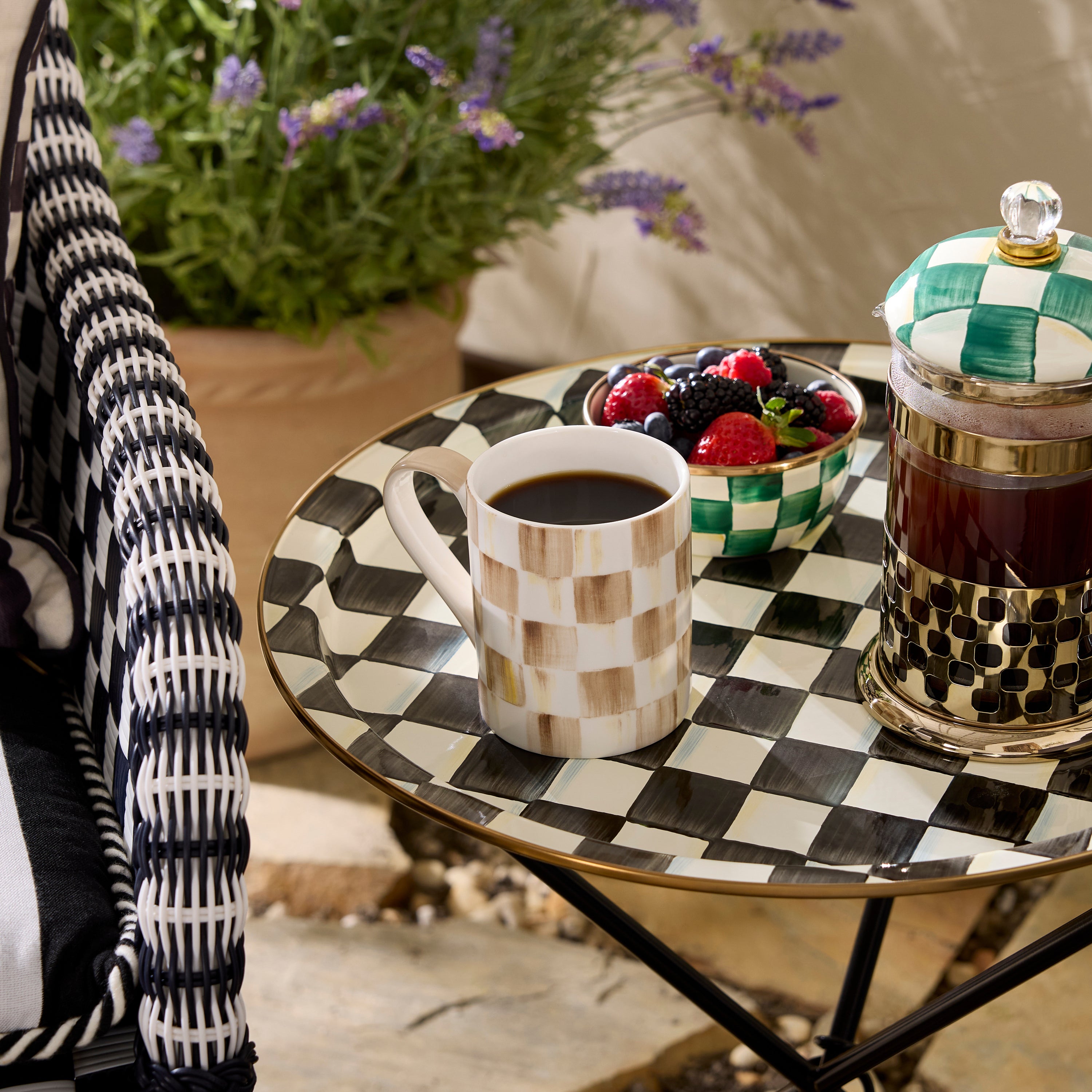MacKenzie-Childs | Mocha Check Porcelain Mug