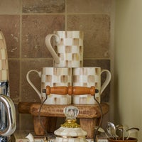 Mocha Check Porcelain Mug