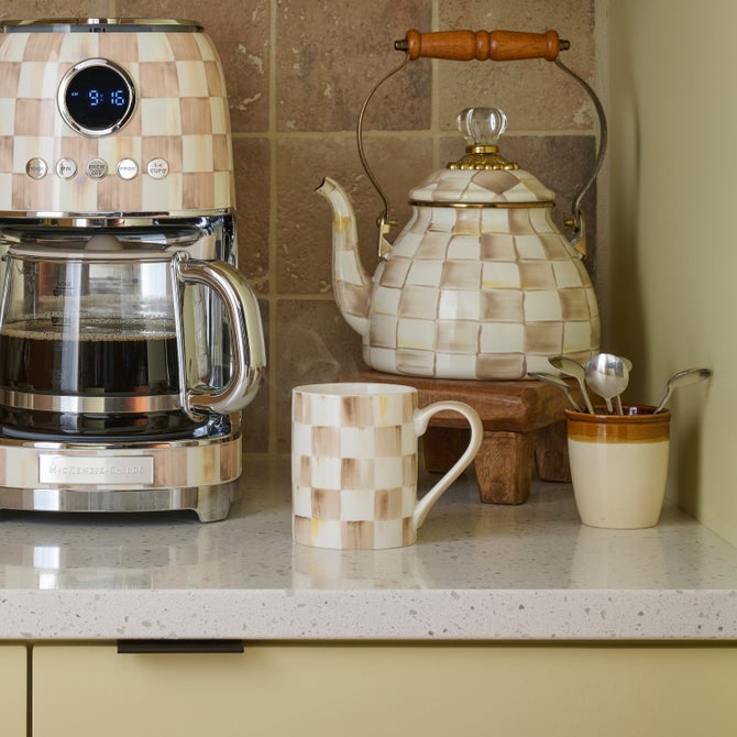 Mocha Check Porcelain Mug image number 8