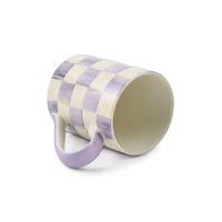 Violet Check Porcelain Mug