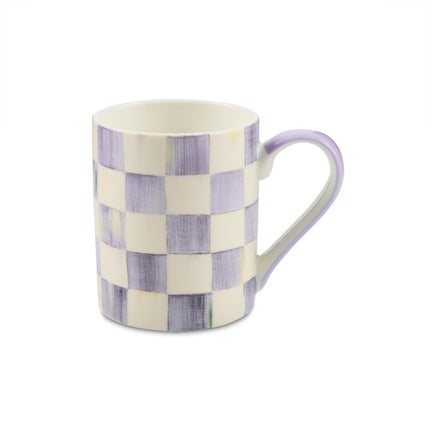 Violet Check Porcelain Mug