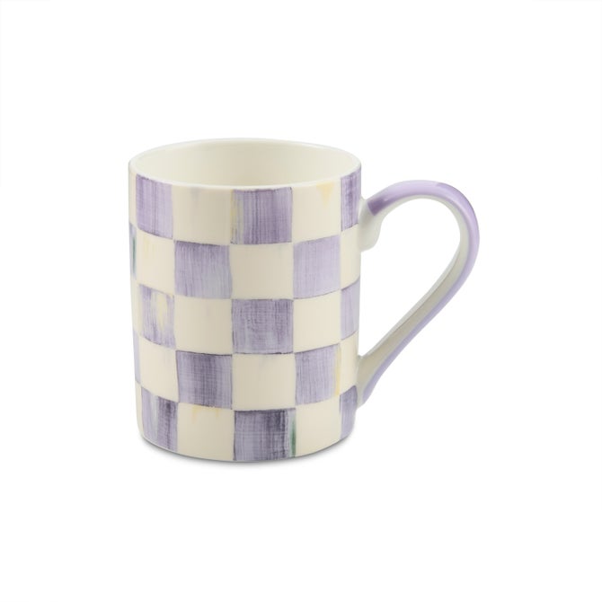 Violet Check Porcelain Mug image number 0
