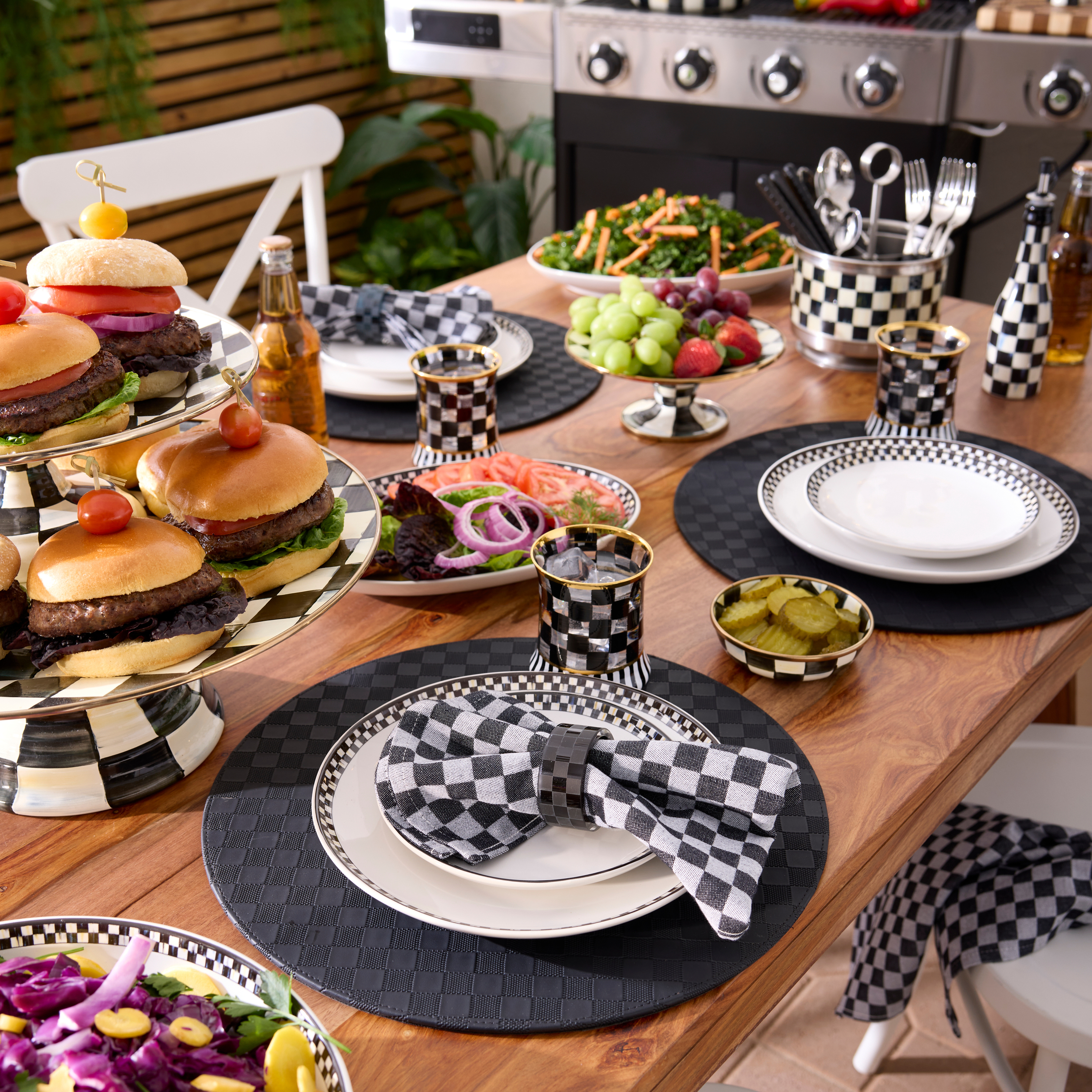 MacKenzie-Childs | Courtly Check Everyday Lunch Plates, Set of 4