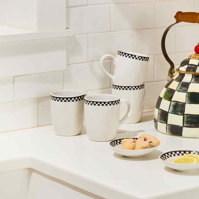 Courtly Check Everyday Mugs, Set of 4 image number 5