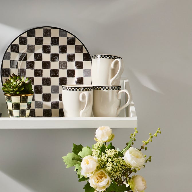 Courtly Check Everyday Mugs, Set of 4 image number 6