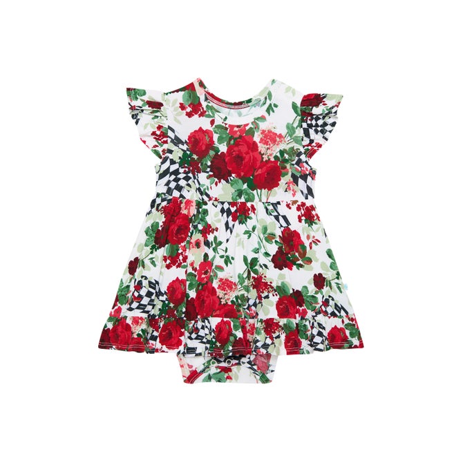 Posh Peanut Wild Rose Check Bodysuit Dress image number 9