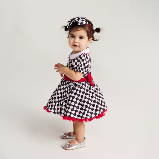 Posh Peanut Courtly Check Bodysuit Dress image number 12