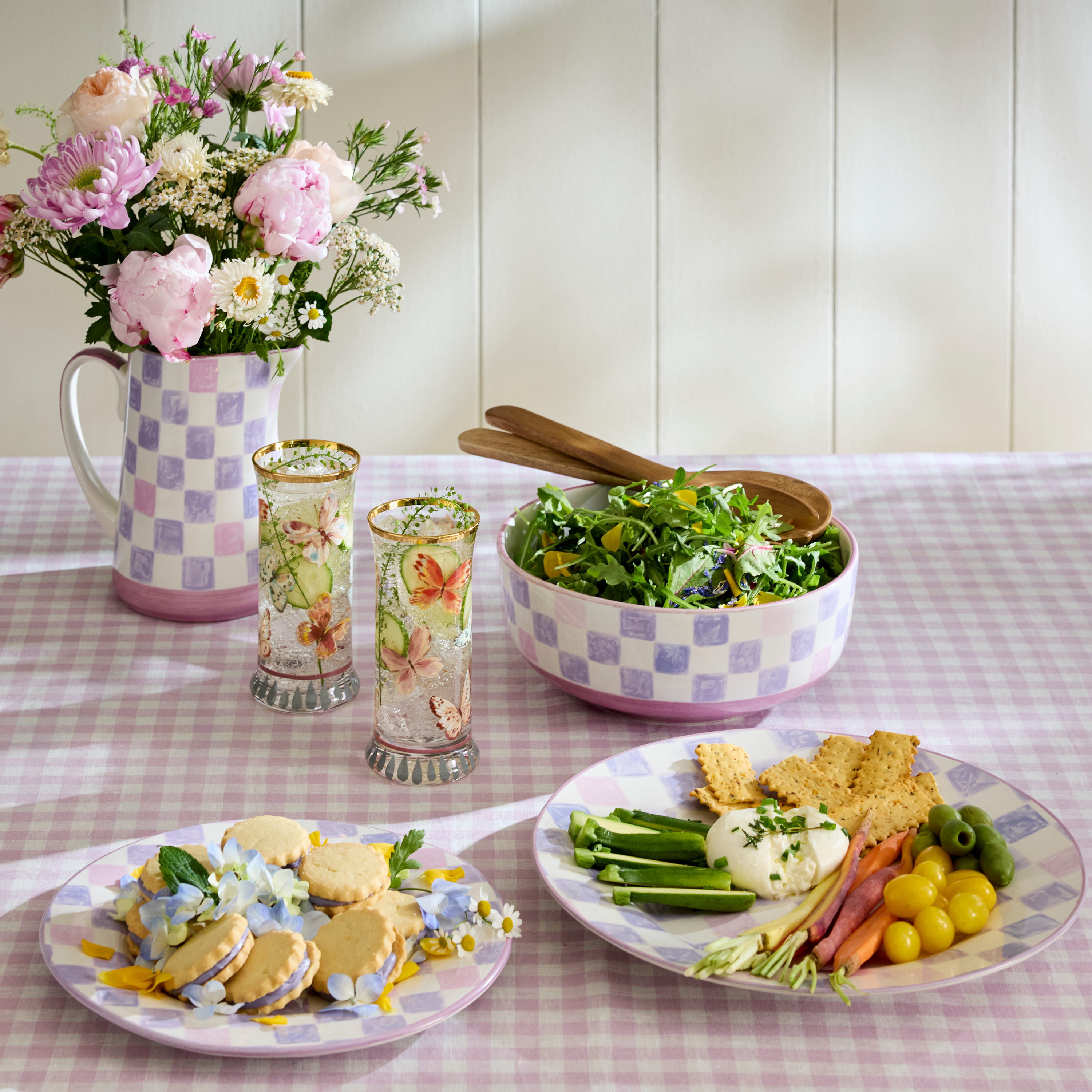 MacKenzie-Childs | Lilac Check Serving Bowl