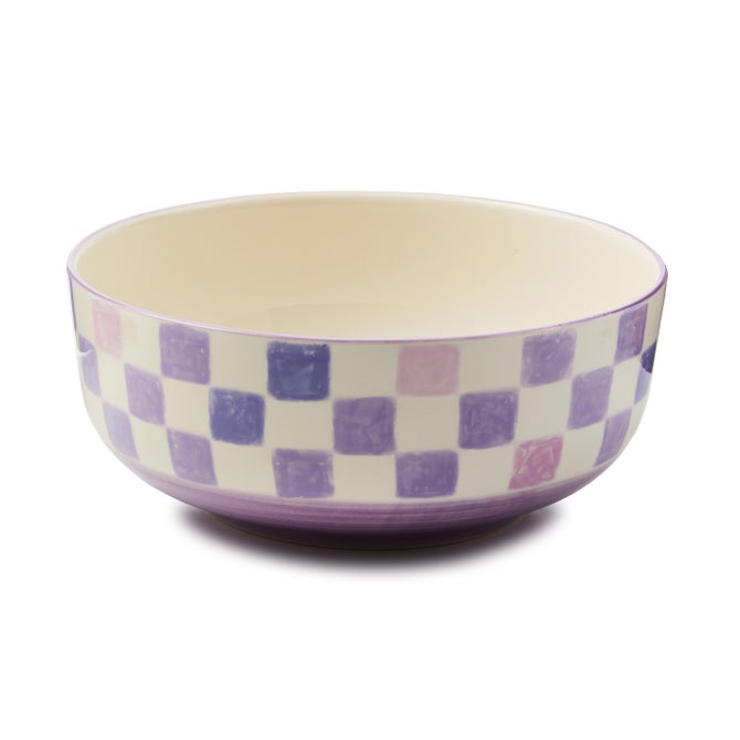Lilac Check Serving Bowl image number 0