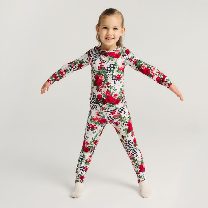 Posh Peanut Wild Rose Check Pajama Set image number 0