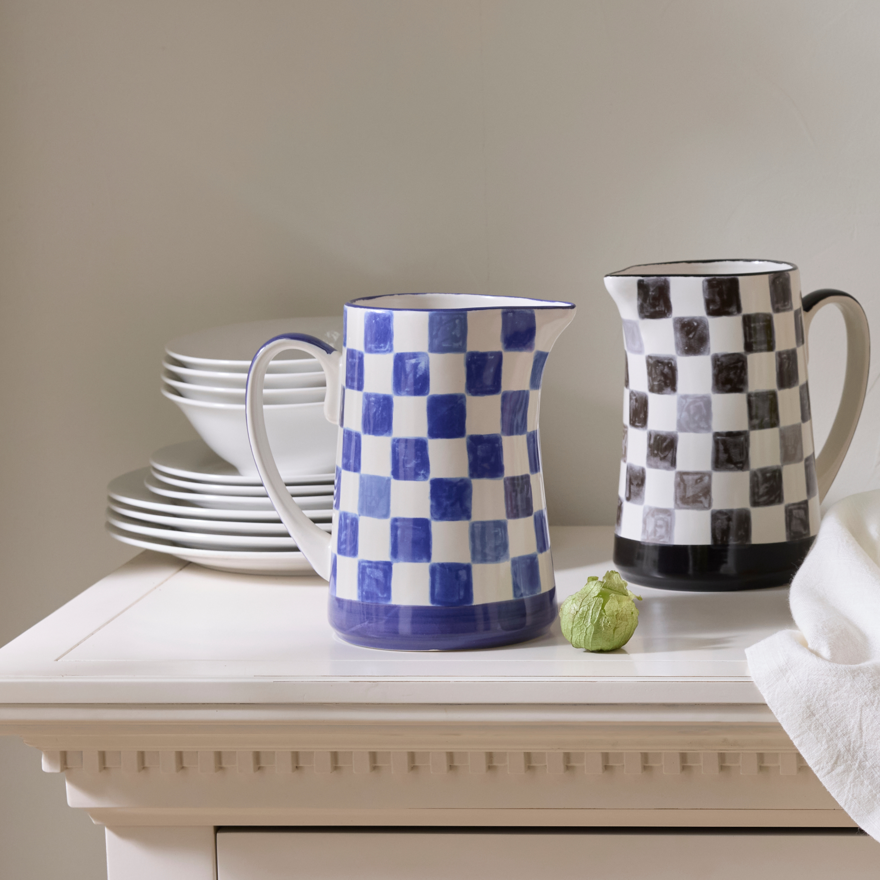 MacKenzie-Childs | Indigo Check Pitcher