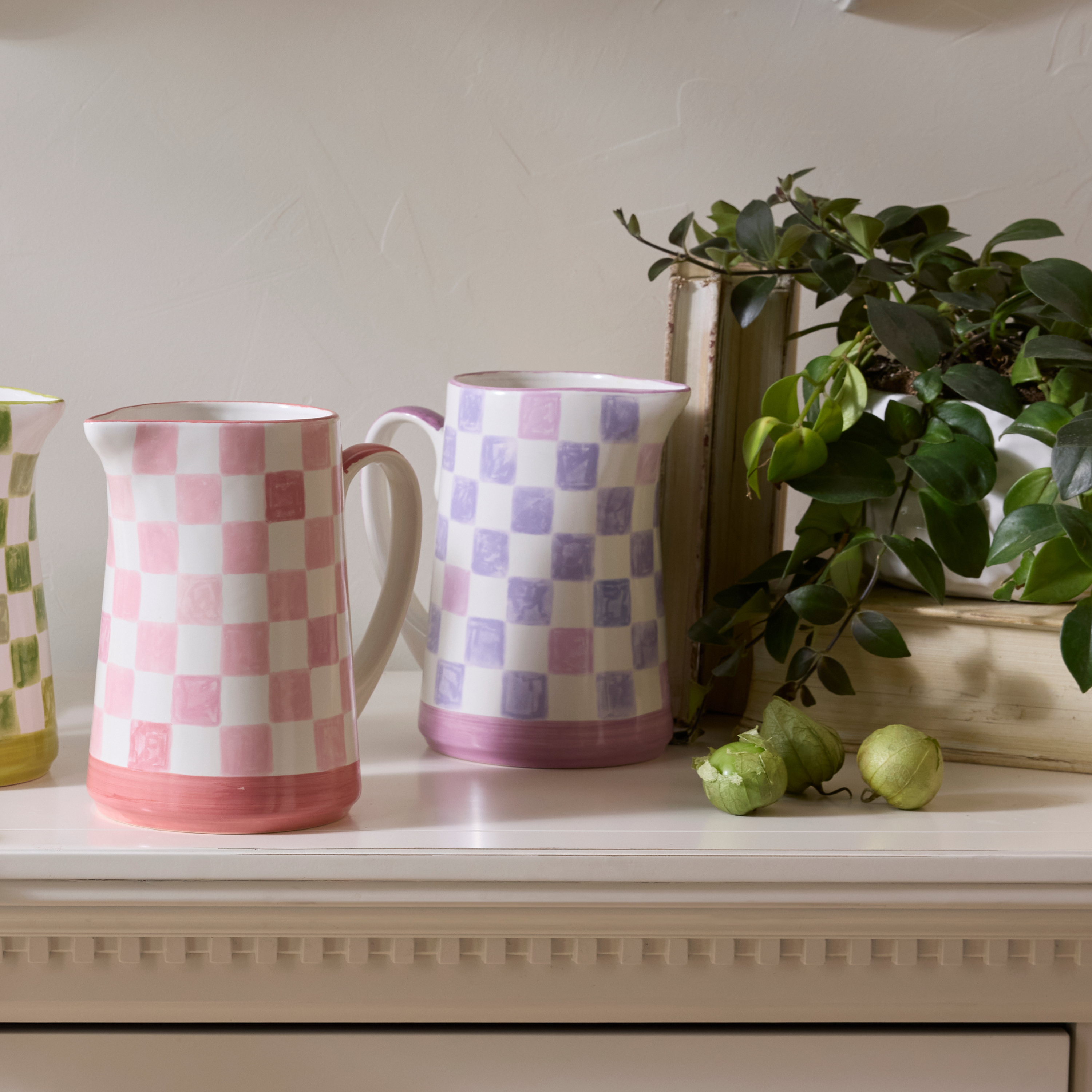 MacKenzie-Childs | Lilac Check Pitcher