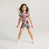 Posh Peanut Wild Rose Check Pajama Short Set