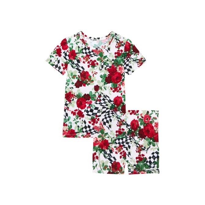 Posh Peanut Wild Rose Check Pajama Short Set image number 6