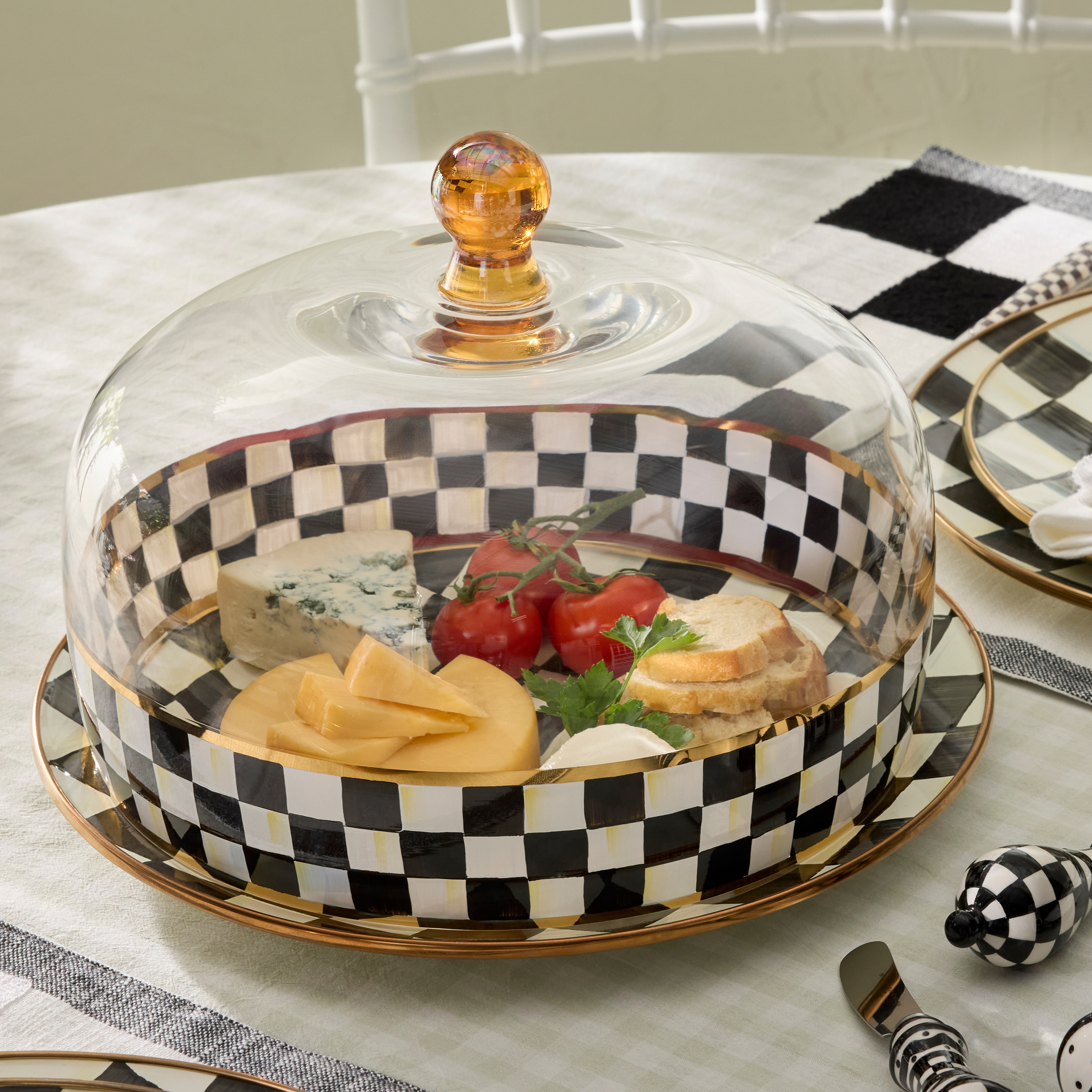 MacKenzie-Childs | Courtly Check Glass Cake Dome