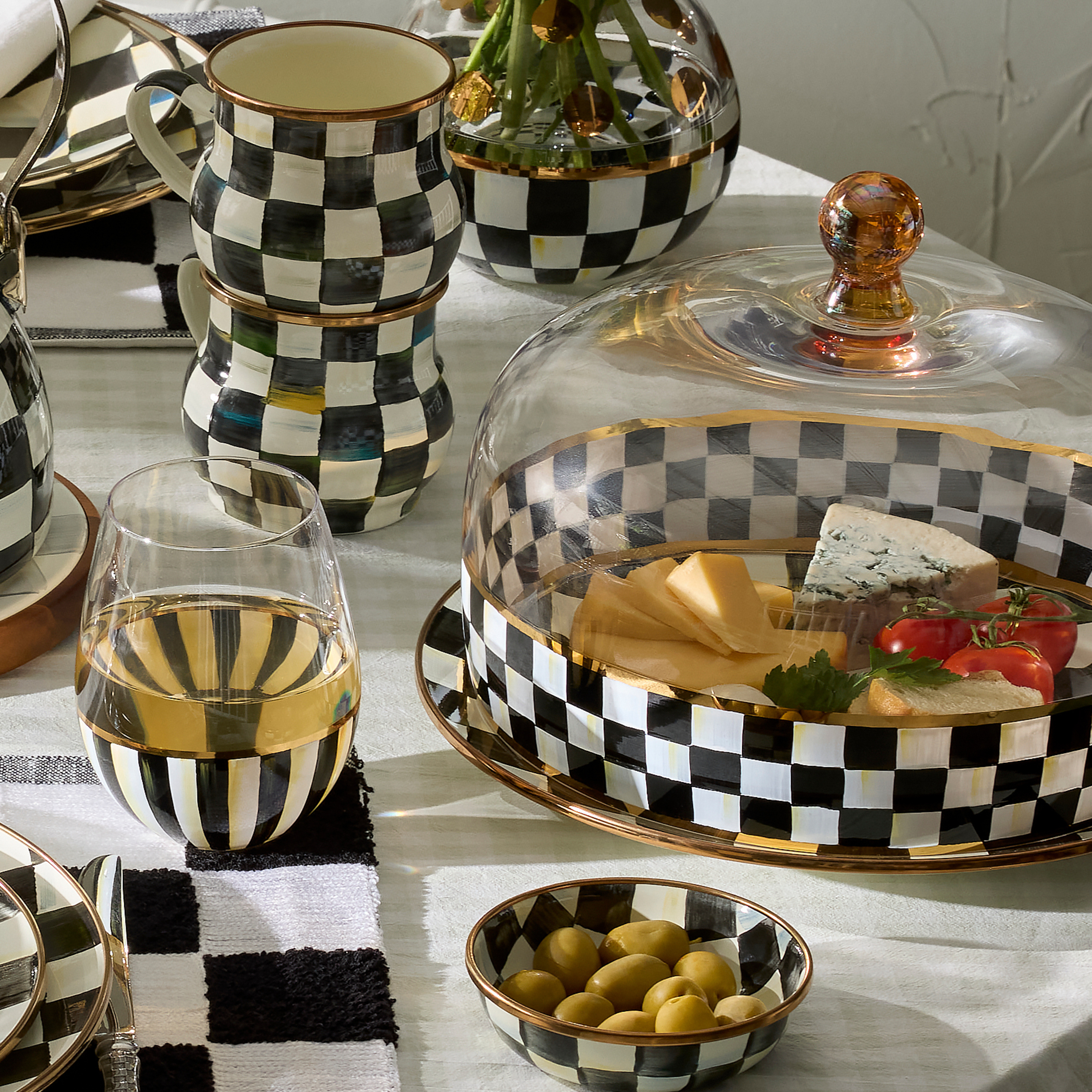 MacKenzie-Childs | Courtly Check Glass Cake Dome