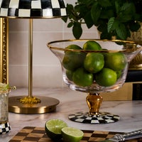 Courtly Check Glass Pedestal Bowl