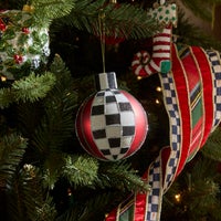 Tartan Glass Large Ball Ornaments, Set of 6